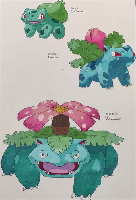 some drawings of different types of pokemons