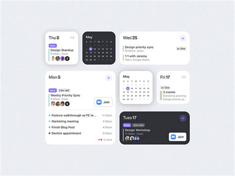 Calendar Widgets by Vickie Fu for Mayday on Dribbble