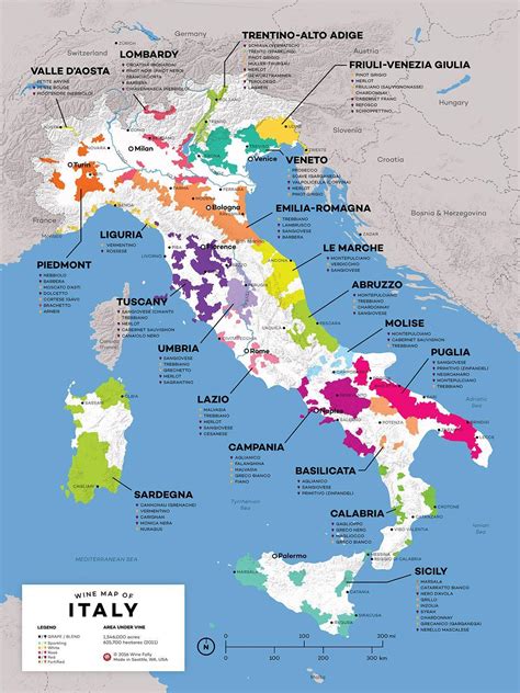 Italy wine regions map - Italy wine map (Southern Europe - Europe)