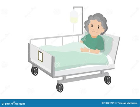 Hospital Patient In Bed Clipart