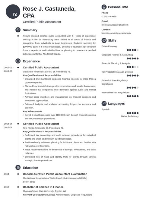 cpa resume example template primo | Resume examples, Resume template ...