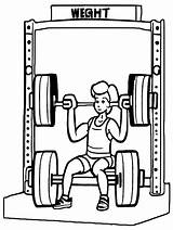 Weight Lifting Coloring Page · Creative Fabrica sketch template
