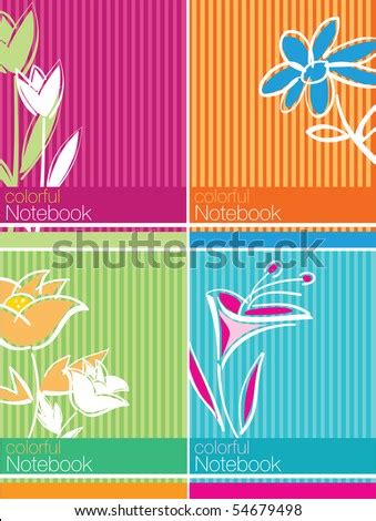 Colorful Notebook Cover Design Stock Vector Illustration 54679498 ...