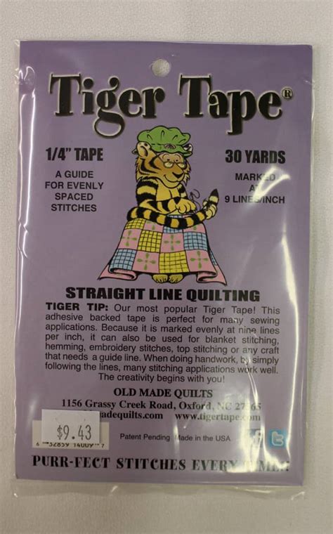 Tiger Tape, 1/4" Tape, 9 Lines/Inch, 30 Yds/Roll