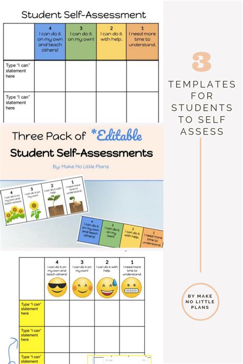 Student Self Assessment, I Can Statements, Type I, Understanding, Teaching, Map, Templates ...