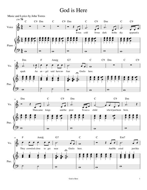 God is Here Sheet music for Piano, Voice | Download free in PDF or MIDI | Musescore.com