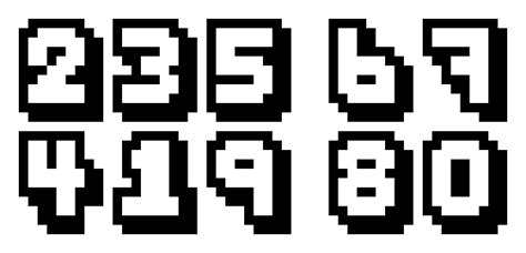 Pixel Art Numbers Font