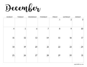 December 2023 Calendar Monday Start - Get Calendar 2023 Update