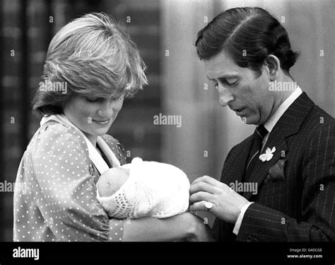 The Prince and Princess of Wales introducing their son Prince William ...