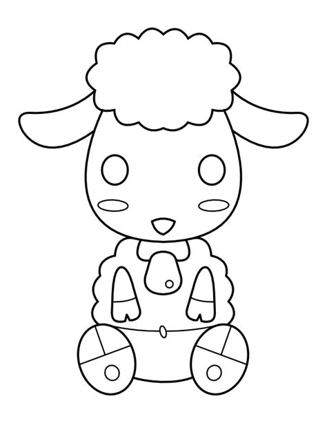 Printable Cute Baby Sheep Coloring Page