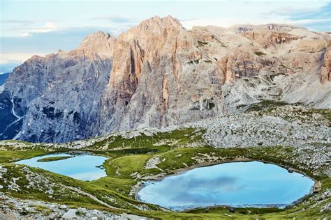 Plans Lake in three peaks stock image. Image of morning - 136108813