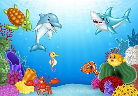 Vector illustration of Cartoon tropical fish Wall Mural Wallpaper ...