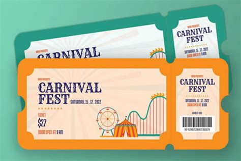 Carnival Ticket Invitations - Get Free PSD, AI, Word, Pages