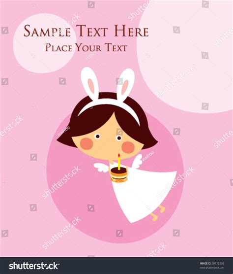 Angel Birthday Greeting Card Stock Vector (Royalty Free) 50175208 ...