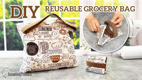 DIY Reusable Grocery Bag | Easy way to make a shopping bag [sewingtimes ...