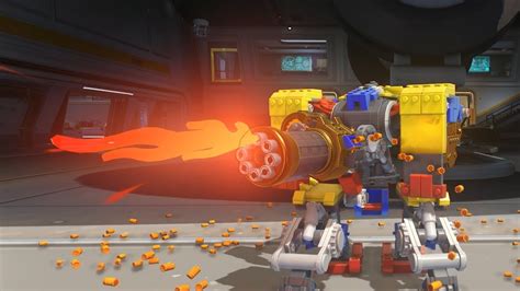 Golden Weapon LEGO Brick Bastion Legendary Skin Spotlight | All Cosmetics & Gameplay | Overwatch ...