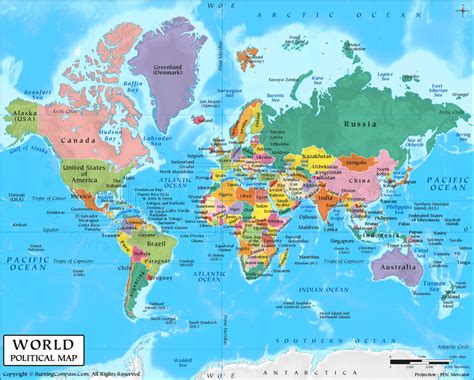 Simple World Map Outline With Countries