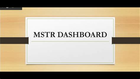 Microstrategy Dashboard - YouTube