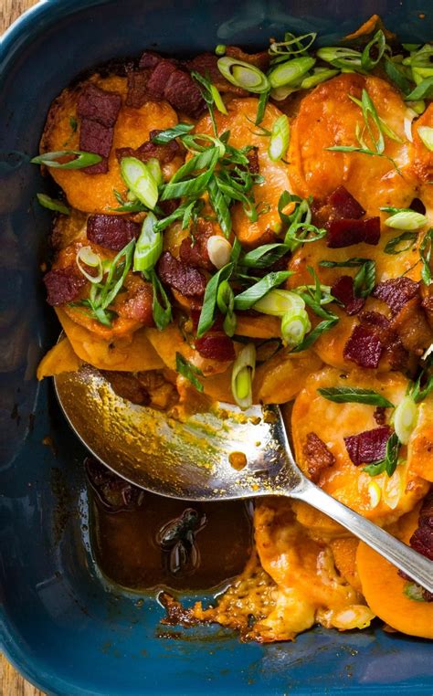 Loaded Sweet Potato Casserole: This casserole is flavor-packed with sharp cheddar cheese, crispy ...