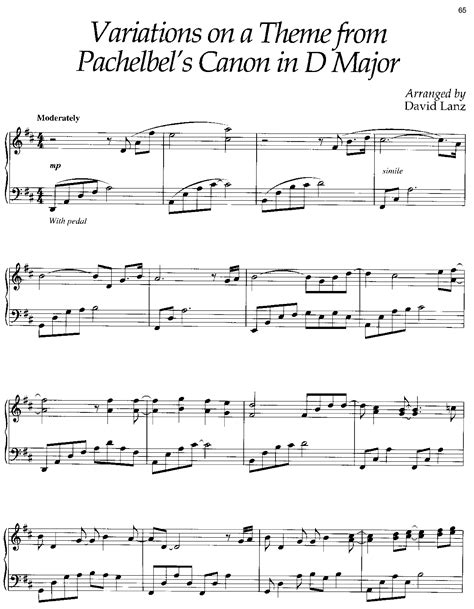 Pachelbel Canon in D: Variations from a theme | Pachelbel's canon, Piano music, Canon