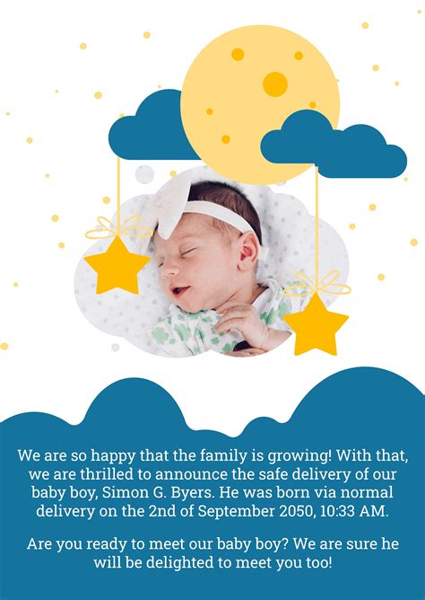 FREE Baby Announcement Template - Download in Word, Google Docs, PDF, Illustrator, Photoshop ...