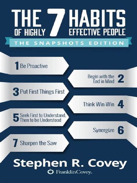 The 7 Habits of Highly Effective People - Snapshots Edn - Stephen R ...