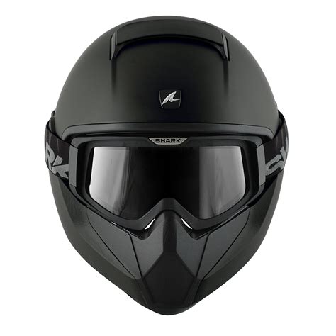 Shark Vancore Plain Matt Black Motorcycle Helmet Streetfighter Army Combat KMA | eBay