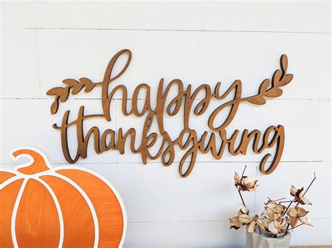 Happy Thanksgiving Sign Fall Wall Art 1/2 Thick Wooden - Etsy