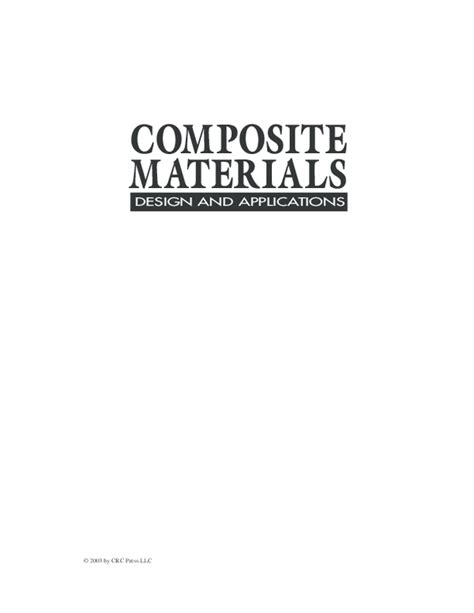 (PDF) COMPOSITE MATERIALS DESIGN AND APPLICATIONS