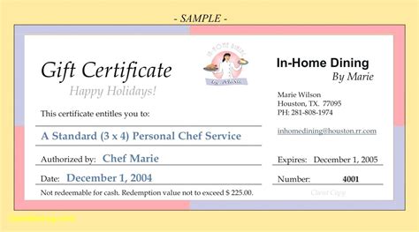 Restaurant Gift Certificate Template Word Certificatetemplateword with regard to Restaurant Gift ...