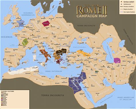 Rome II Campaign Map (Settlements, Resources, Wonders, Factions..etc ...