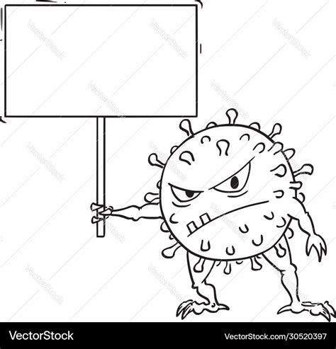 Funny cartoon crazy coronavirus covid-19 virus Vector Image