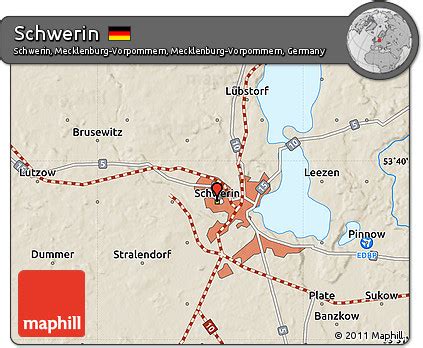 Free Shaded Relief Map of Schwerin