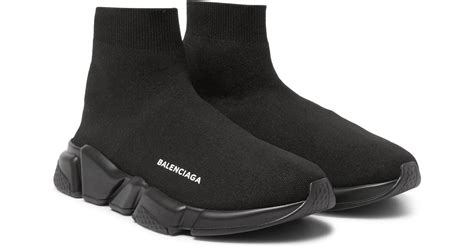 Lyst - Balenciaga Speed Sock Stretch-knit Sneakers in Black for Men