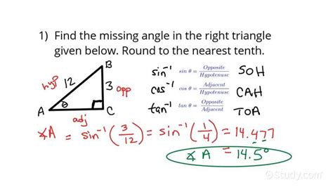 Sohcahtoa Finding Angles