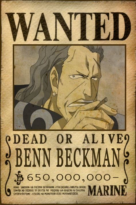 Benn Beckman Bounty by AnimeGalaxyHD on DeviantArt | One piece bounties ...