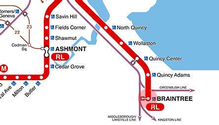 Braintree station map - Boston subway