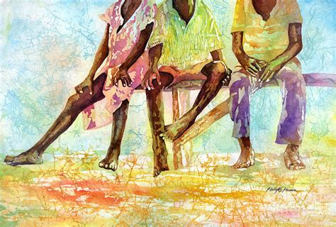 Three Children of Ghana Painting by Hailey E Herrera - Fine Art America