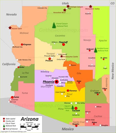 Arizona State Maps | USA | Maps of Arizona (AZ)