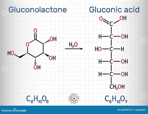 Gluconic Acid. PHA Polyhydroxy Acid. Structural Chemical Formula And ...