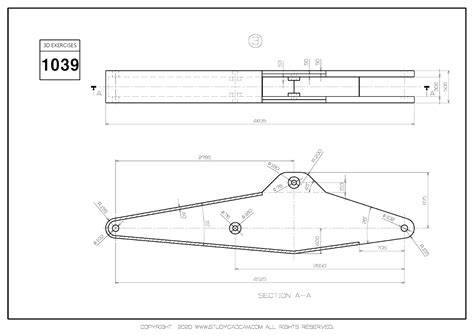 3D CAD EXERCISES 1039 - STUDYCADCAM Mechanical Engineering Design, Mechanical Design, Sheet ...
