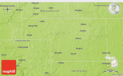 Physical 3D Map of Montcalm County