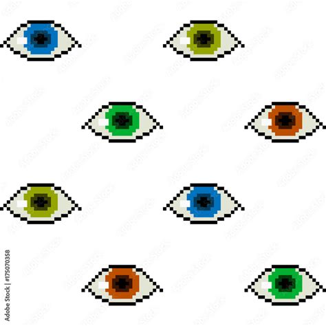 vector pixel art eye background Stock Vector | Adobe Stock