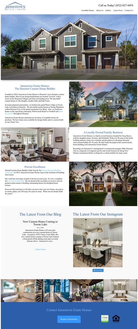 Jamestown Estate Homes Redesign - Lazuli Creative