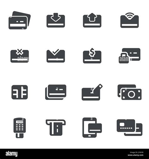 Vector black credit card icons set on white background Stock Vector Image & Art - Alamy