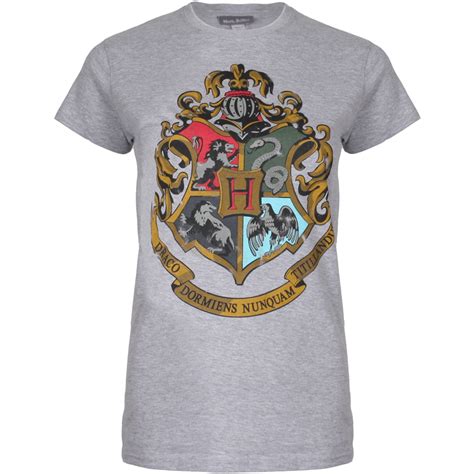 Harry Potter Women's Hogwarts Crest T-Shirt - Sport Grey Merchandise | Zavvi