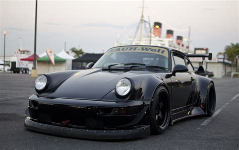 RWB Porsche 911 Rauh-Welt Begriff 964 black with black alloy wheels ...