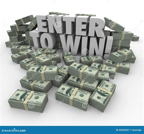 Enter To Win 3d Words Cash Money Stacks Contest Raffle Lottery Stock Illustration - Image: 44262837