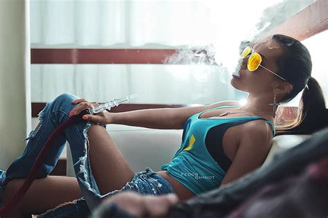 Girl Smoking Hookah Wallpaper