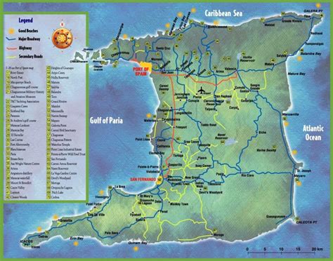 Trinidad Tourist Map Within Printable Map Of Trinidad And Tobago ...